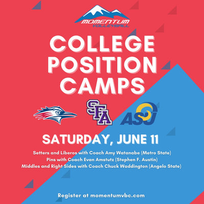 Train with Metro State, Angelo State and Stephen F Austin at Momentum’s College Position Camps!